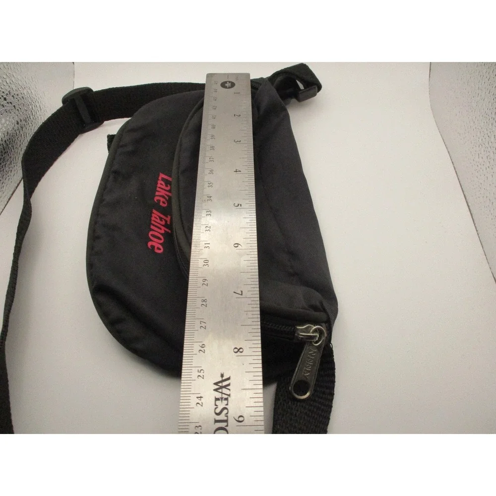 Vintage 1990 Leaders Club Lake Tahoe Fanny Pack Black Pink Retro Waist‎ Bag - Picture 8 of 9